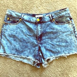 Nicki Minaj | Acid-Washed Studded Shorts